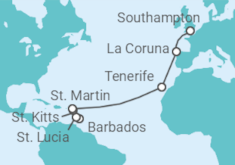 Barbados, Saint Lucia, Sint Maarten, Spain Cruise itinerary  - PO Cruises