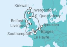 Scotland, Ireland, Amsterdam, Bruges & Paris Cruise itinerary  - Norwegian Cruise Line