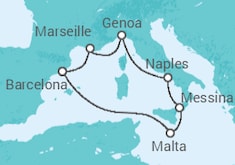 Italy, Malta, Spain, France All Incl. Cruise itinerary  - MSC Cruises