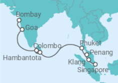 India, Sri Lanka, Thailand, Malaysia, Singapore Cruise itinerary  - Celebrity Cruises