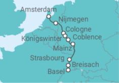 From Amsterdam to Basel: The Treasures of the Celebrated Rhine River (port-to-port cruise) Cruise itinerary  - CroisiEurope