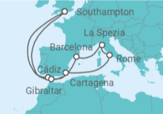 Spain, Italy, Gibraltar Cruise itinerary  - Cunard