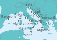 Barcelona to Civitavecchia (Rome) Cruise itinerary  - Cunard