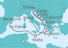 Civitavecchia (Rome) to Barcelona Cruise itinerary  - Cunard