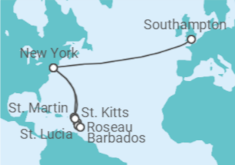 US, Sint Maarten, Martinique, Saint Lucia, Barbados Cruise itinerary  - Cunard