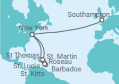 Caribbean Cruise - Southampton to New York Cruise itinerary  - Cunard
