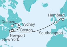 Canada, US, United Kingdom Cruise itinerary  - Cunard