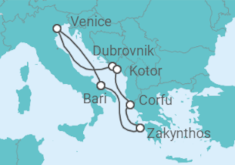 Croatia, Montenegro, Greece +Hotel in Venice +Flights Cruise itinerary  - MSC Cruises