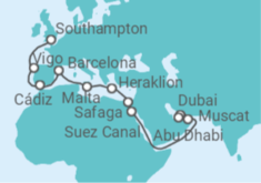 Dubai to Southampton Cruise itinerary  - MSC Cruises