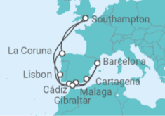 Spain & Portugal Good Food Show at Sea Cruise itinerary  - Princess Cruises
