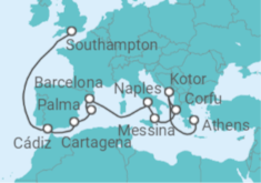 Athens (Pireaus) to Southampton Cruise itinerary  - Princess Cruises