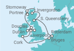 British Isles from Bruges Cruise itinerary  - Holland America Line
