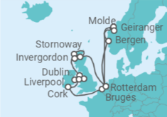 Norway, Holland, United Kingdom, Ireland, Belgium Cruise itinerary  - Holland America Line