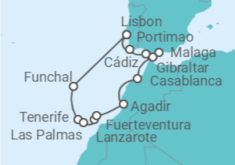 The Canaries, Portugal & Andalusia +Hotel +Flights Cruise itinerary  - Norwegian Cruise Line