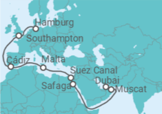 Oman, Egypt, Malta, Spain, United Kingdom Cruise itinerary  - Cunard