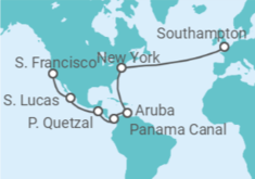 Southampton to San Francisco Cruise itinerary  - Cunard