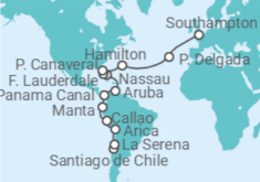 Santiago de Chile to Southampton Cruise itinerary  - Cunard