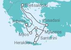 Greek Islands +Hotel in Athens +Flights Cruise itinerary  - Celestyal Cruises