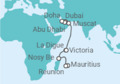 Mauritius-Madagascar- Seychelles-The Emirates-Qatar  Cruise itinerary  - Norwegian Cruise Line