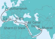 United Arab Emirates, Oman, Egypt, Malta, Spain Cruise itinerary  - PO Cruises