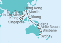 Sydney (Australia) to Singapore Cruise itinerary  - PO Cruises