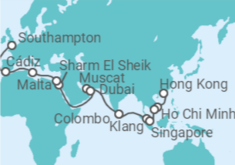Hong Kong to Southampton Cruise itinerary  - PO Cruises