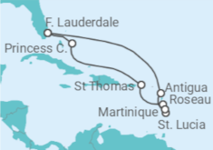 Virgin Islands, Saint Lucia, Martinique, Antigua And Barbuda Cruise itinerary  - Princess Cruises