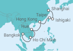 Thailand, Vietnam, China, Taiwan, Japan Cruise itinerary  - AIDA