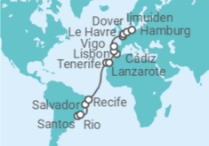 Santos (Sao Paulo) to Hamburg Cruise itinerary  - Costa Cruises