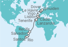 Santos (Sao Paulo) to Ijmuiden (Amsterdam) Cruise itinerary  - Costa Cruises