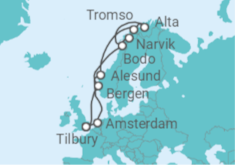 Norways Land of the Northern Lights Cruise itinerary  - Ambassador Cruise Line