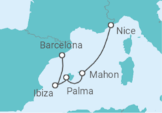 Sun and Fun in the Balearic Islands An exciting cruise to Barcelona and the Balearic Islands (port-t Cruise itinerary  - CroisiMer