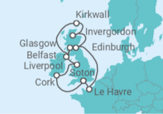 The British Isles & France
Cruise itinerary  - Princess Cruises