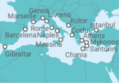 Italy, Greece, Turkey, Montenegro, Spain, Gibraltar, France Cruise itinerary  - Princess Cruises