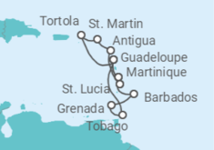 British Virgin Islands, Sint Maarten, Antigua And Barbuda, Saint Lucia, Martinique, Guadeloupe, B... Cruise itinerary  - Costa Cruises