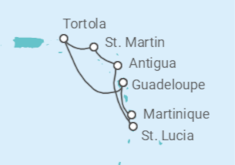 British Virgin Islands, Sint Maarten, Antigua And Barbuda, Saint Lucia, Martinique Cruise itinerary  - Costa Cruises