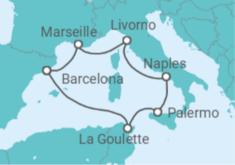 Italy, France, Spain, Tunisia Cruise itinerary  - MSC Cruises