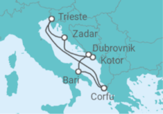 Italy, Montenegro, Croatia Cruise itinerary  - AIDA