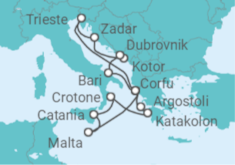 Italy, Montenegro, Croatia, Greece, Malta Cruise itinerary  - AIDA