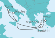 Rome & Greek Isles AIl Incl. Cruise +Hotel +Flights Cruise itinerary  - MSC Cruises