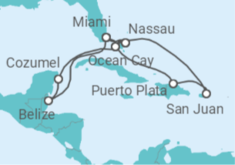 Puerto Rico, The Bahamas, US, Belize, Mexico Cruise itinerary  - MSC Cruises