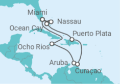 The Bahamas, US, Jamaica, Aruba, Curaçao Cruise itinerary  - MSC Cruises