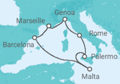 Italy, Malta, Spain All Incl. Cruise itinerary  - MSC Cruises