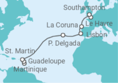 Martinique to Southampton Cruise itinerary  - MSC Cruises