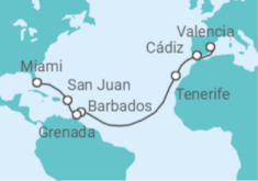 Valencia to Miami Cruise itinerary  - MSC Cruises