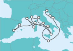 Trieste (Italy) to Barcelona Cruise itinerary  - Cunard