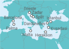 Trieste (Italy) to Istanbul Cruise itinerary  - Cunard