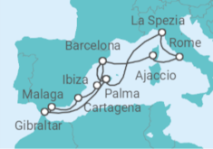 Italy, France, Spain, Gibraltar Cruise itinerary  - AIDA