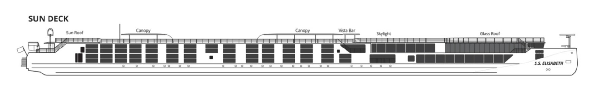 Deck plan of  S.S. Elisabeth