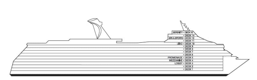 Deck plan of  Carnival Breeze
